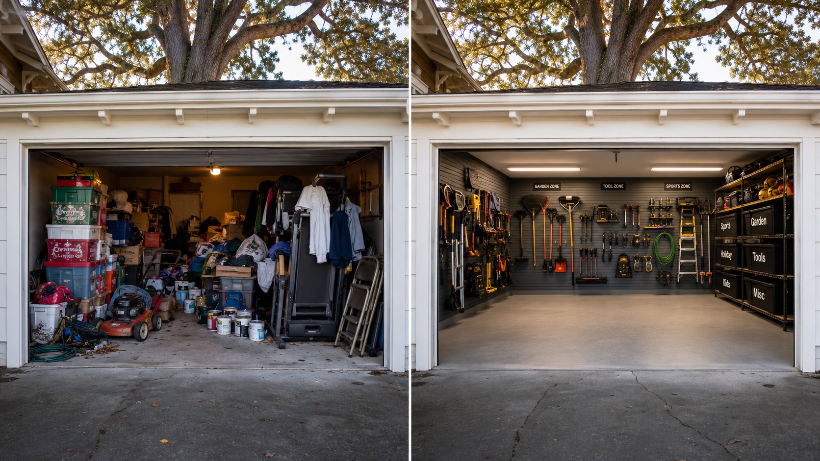 Before and after garage transformation Kerrisdale